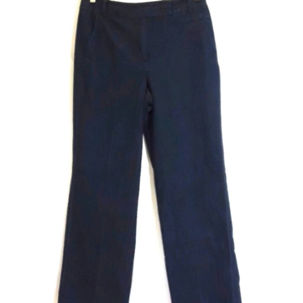 Larry Levine Stretch Sz 8 Blue Highrise Wide Leg Trousers